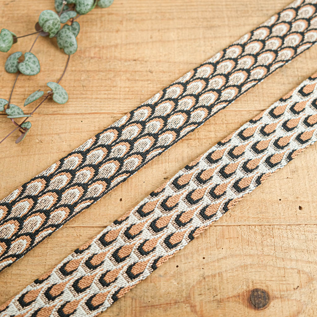 Brown Peacock-Print Strap - Maison Klem